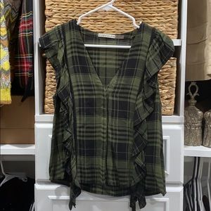 Alice and Olivia plaid top